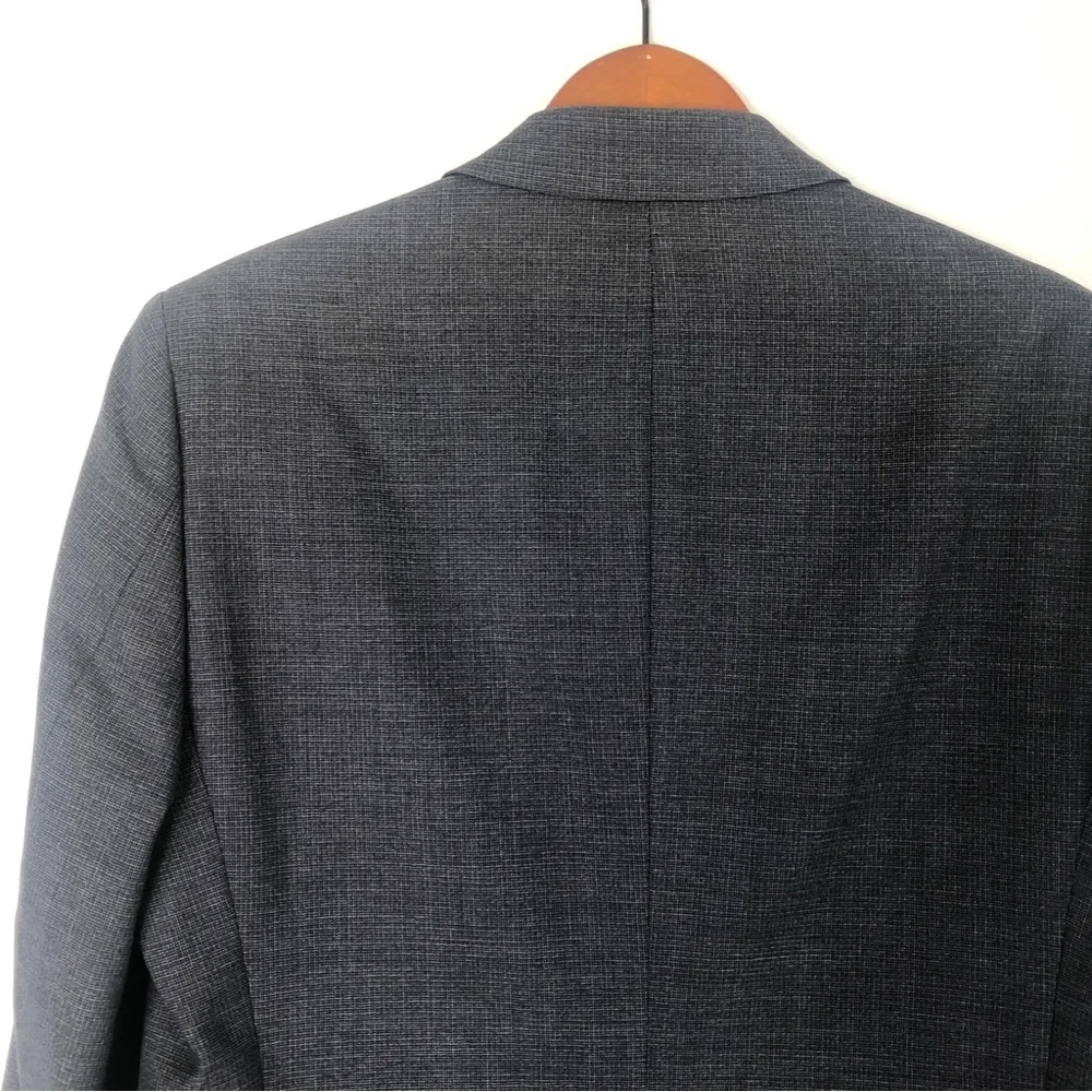 Theory Mens Rodolf Wool Blazer Size 40 Gray Blue Work Business Wedding‎